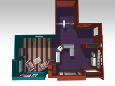 Floor Plan Rendering in 3D program Maya