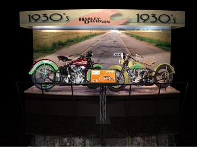 Maya 3D rendering of stage proposal for Benjy's Harley-Davidson Collection Museum