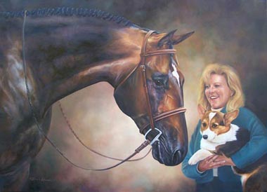 Equine Oil Painting of Indian Artifacts