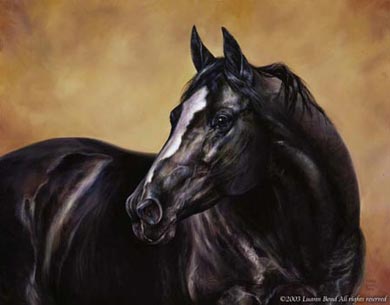 Oil Painting of Thoroughbred horse